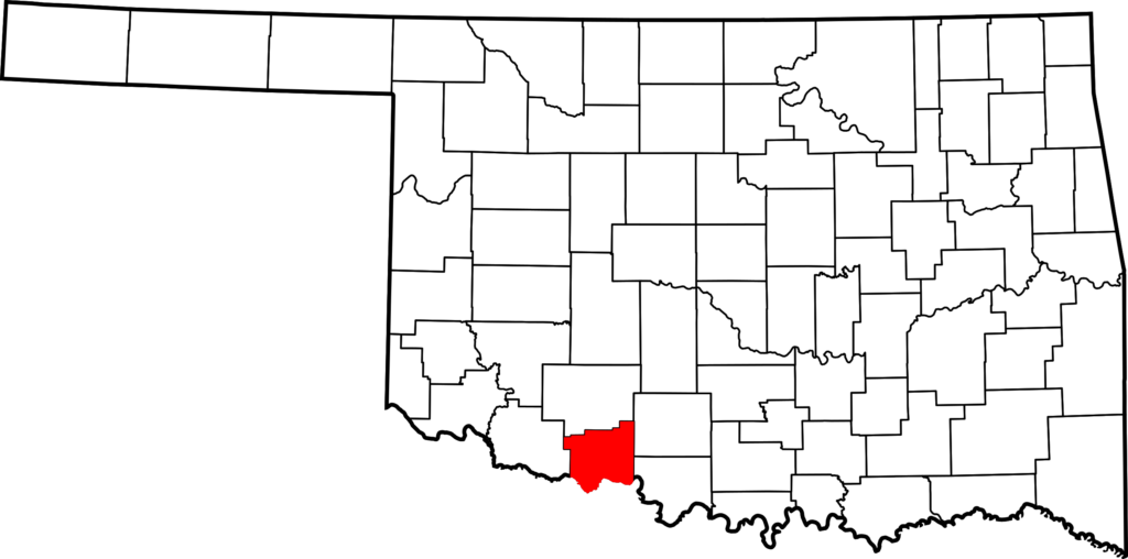 Map of Cotton County, Oklahoma