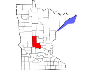 Map of Stearns and Todd counties, Minnesota