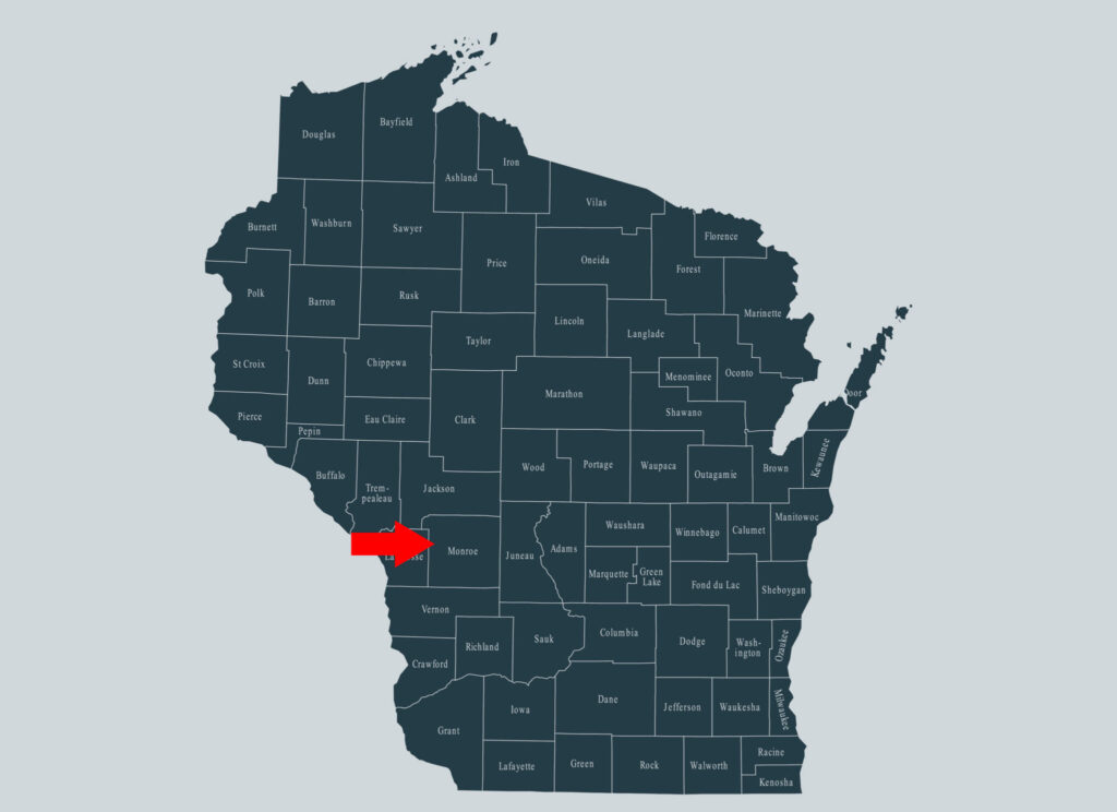 Map of Monroe County, Wisconsin