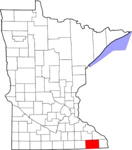Map of Fillmore County, Minnesota