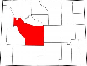 Map of Fremont County, Wyoming, where there is a strangles outbreak. 