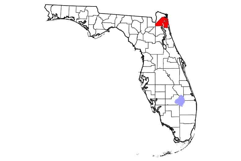 Map of Duval County, Florida