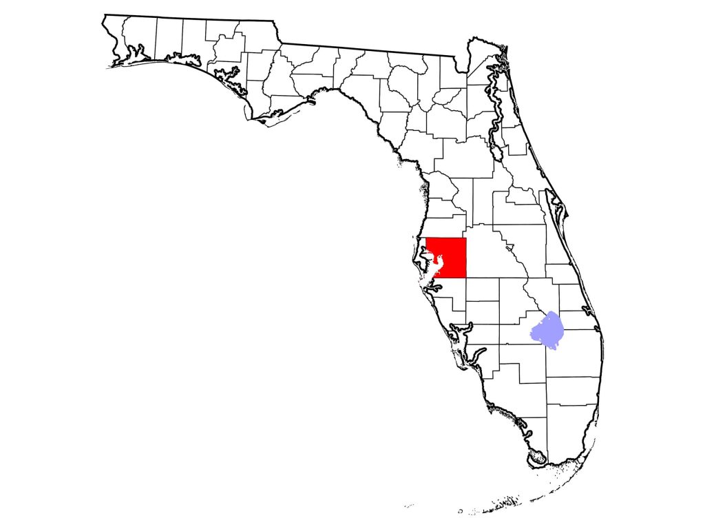 Map of Hillsborough County, FL