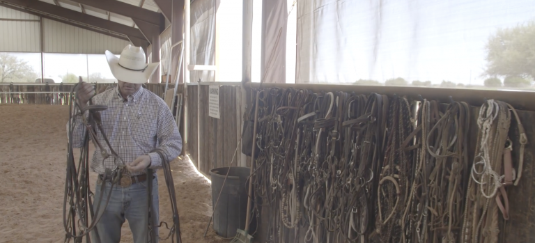 Boyd Rice with a bridle