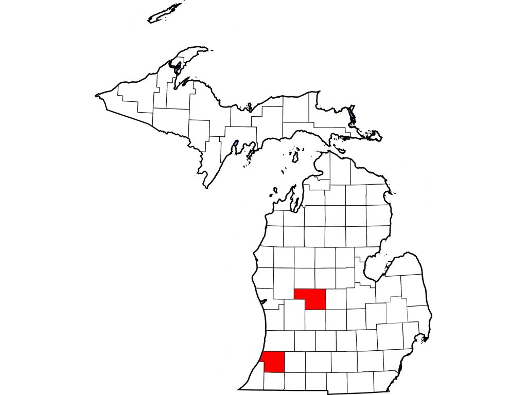 Two horses in Michigan, who reside in Van Buren County and Montcalm County, have tested positive for strangles.