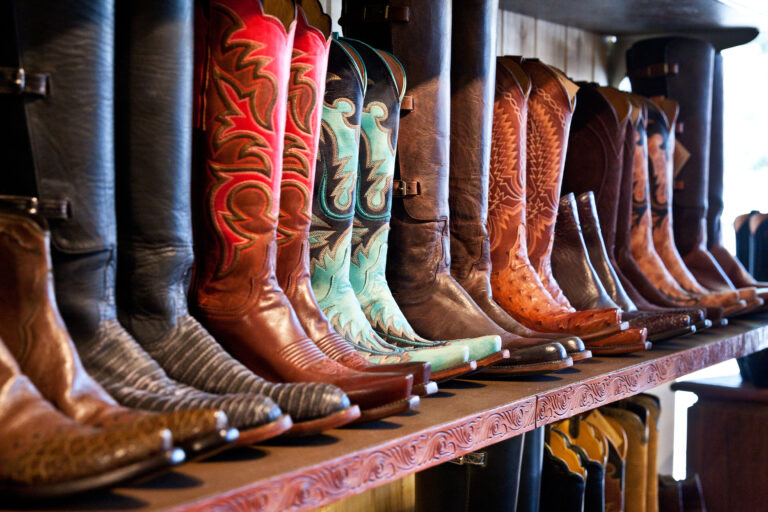 Cowboy boots store shelves