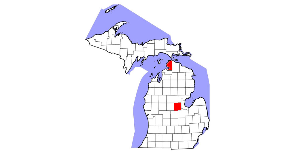 Two horses in Michigan, located in Midland and Emmet counties, are positive for strangles and under quarantine.