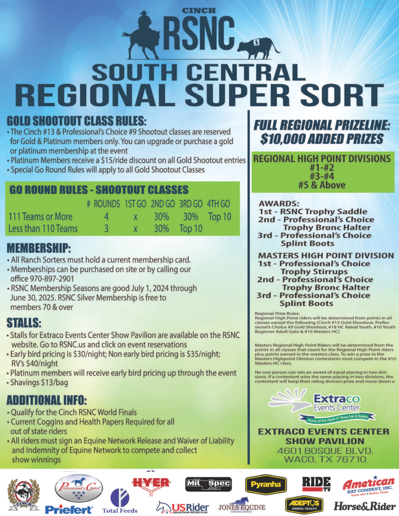 Cinch RSNC Waco ranch sorting 2025 flyer 3 of 3