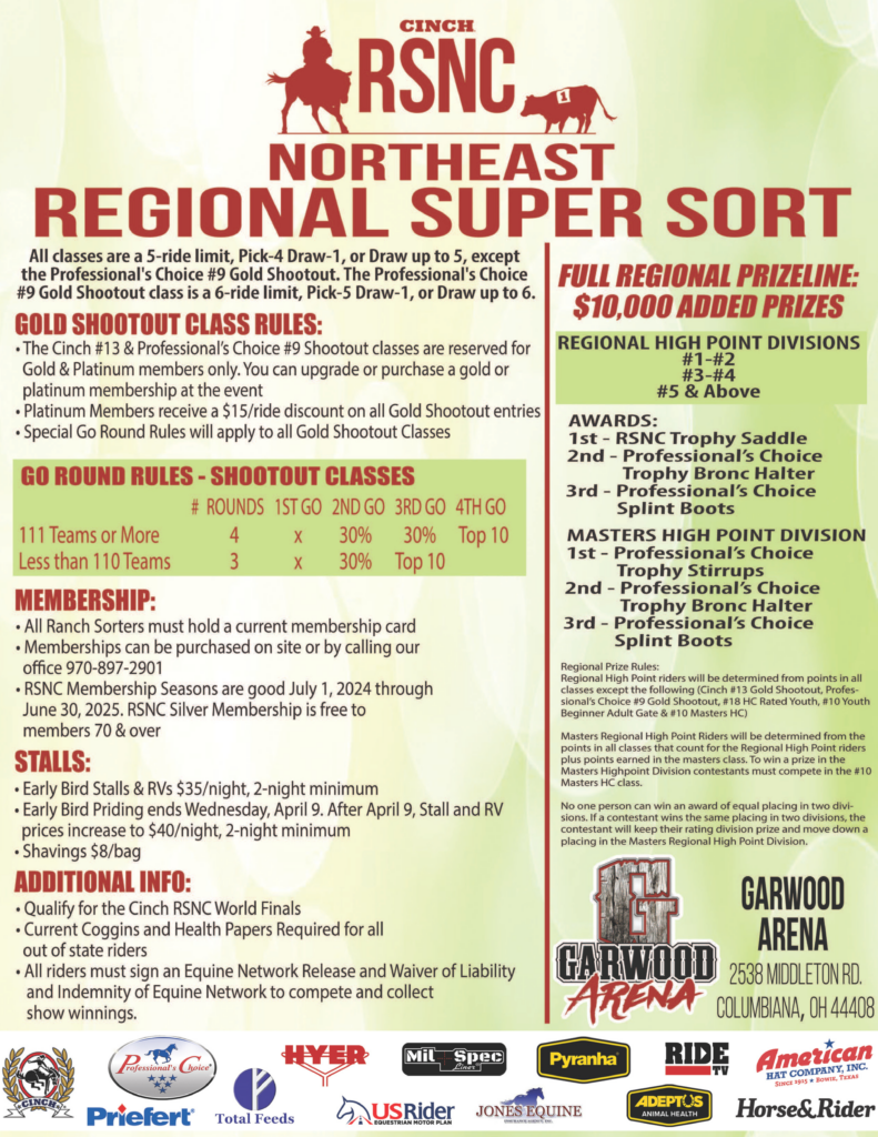 Cinch RSNC Ohio ranch sorting 2025 flyer 3 of 3