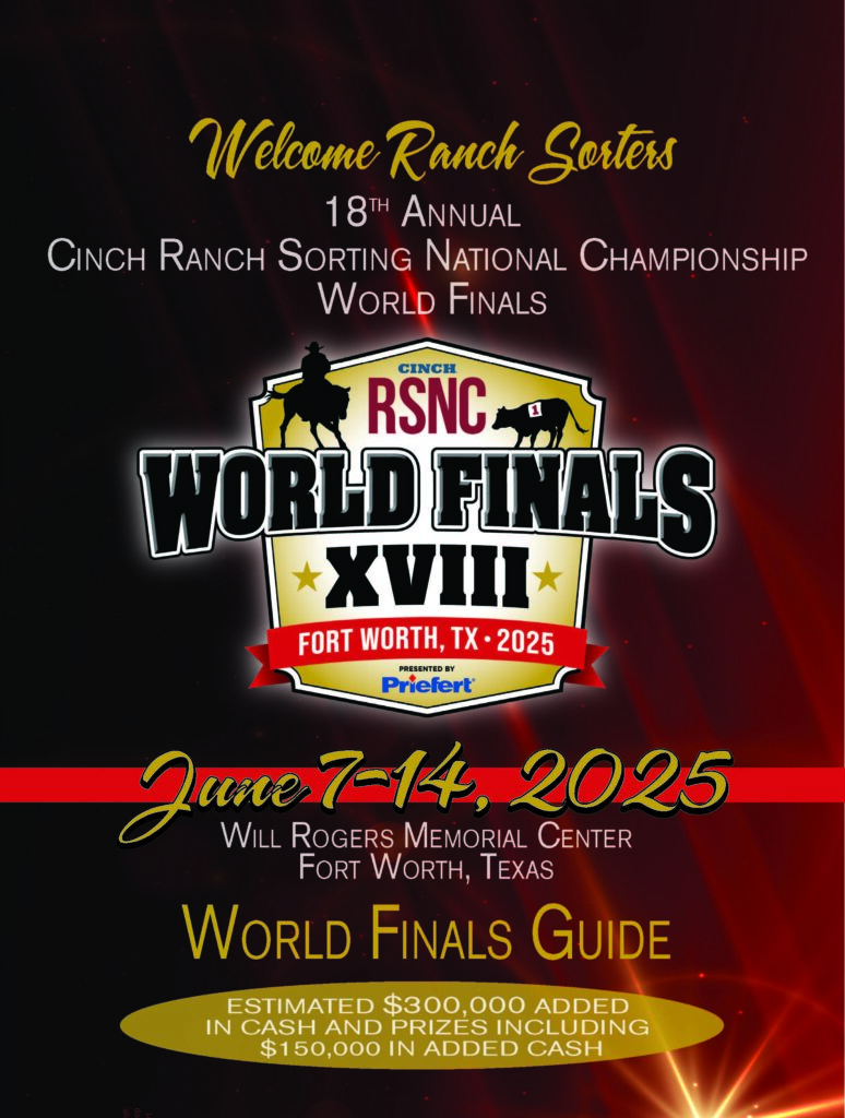 World Finals welcome ranch sorters flyer Cinch RSNC