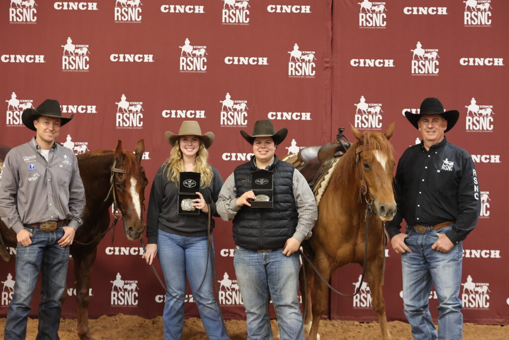 Shiann Buckner and Eduardo Leal ranch sorting Cinch RSNC Waco Texas
