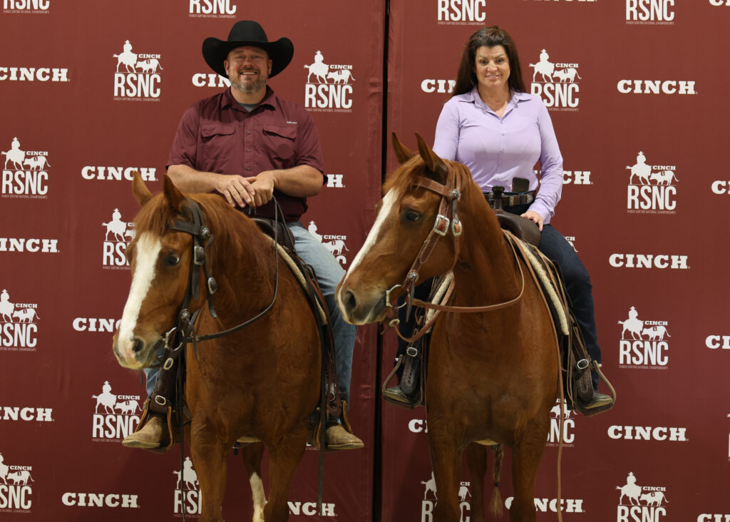 Brandon Pierce and Suzanne Butler Cinch RSNC Northeast Regional ranch sorting 2025