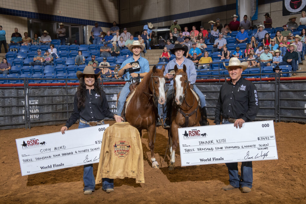 Tanner Keith on The Freak and Cody Acord on Moe at the 2023 World Finals ranch sorting