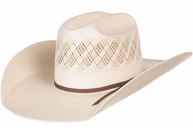 American Hat Wide Vent Straw cowboy hat in an ivory-and-tan colorway