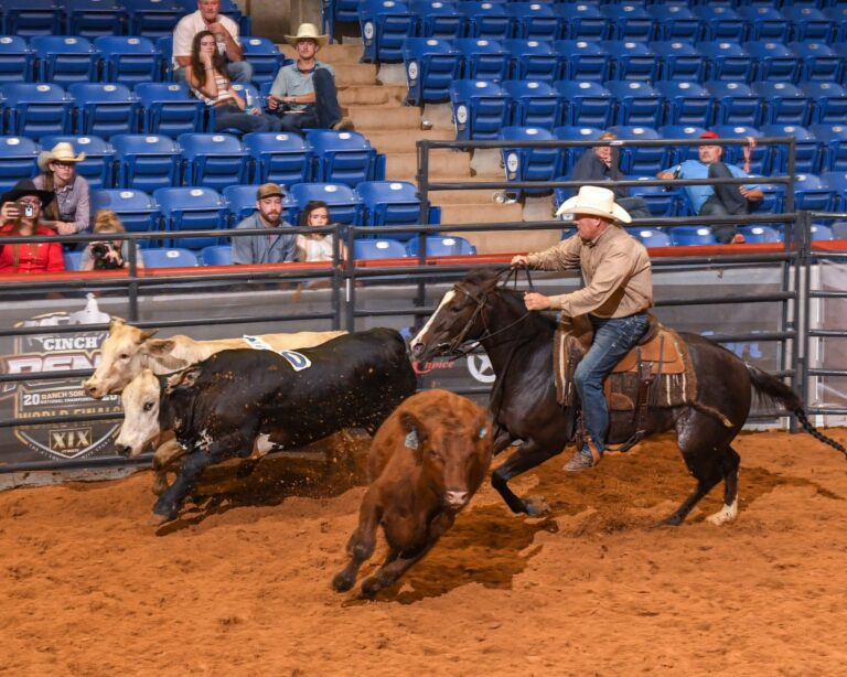 Kenny Baumgardner on horseback at the 2026 Cinch RSNC World Finals Non-Pro Futurity in Fort Worth