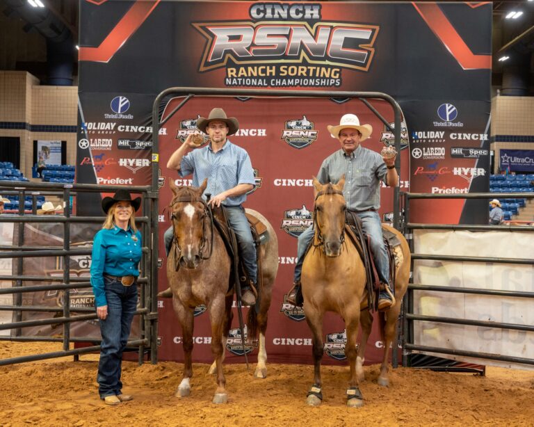 Randy Moore and Ken Norman on horseback at the 2026 Cinch RSNC World Finals #12 in Fort Worth