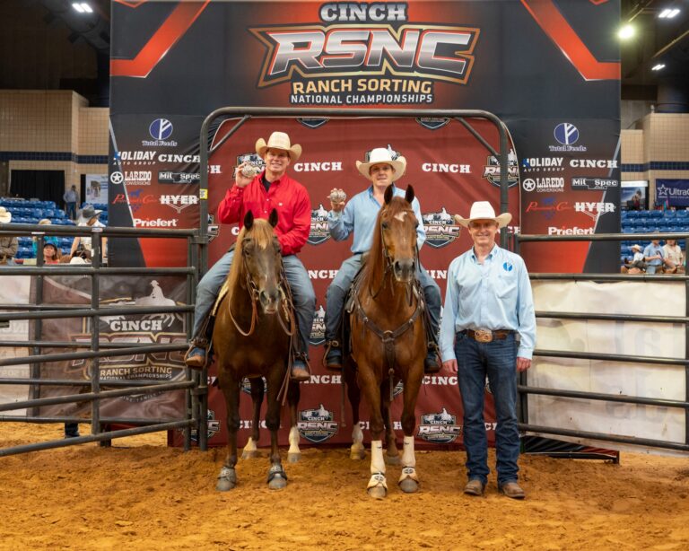 Joel Lesh and Tanner Keith on horseback at the 2026 Cinch RSNC World Finals All Levels in Fort Worth